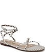 Sam Edelman Ellina Braided Raffia Patterned Strappy Flat Sandals - Image 1