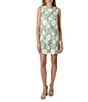 Sam Edelman Embroidered Floral Lace Crew Neck Sleeveless Shift Mini Dress, Color:White Multi - Image 1