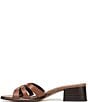 Sam Edelman Farrin Leather and Raffia Double E Logo Slide Sandals - Image 5