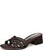 Sam Edelman Farrin Raffia and Suede Double E Logo Slide Sandals - Image 6