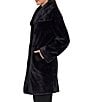 Sam Edelman Faux Fur Teddy Wing Collar Single Breasted Trench Coat - Image 4