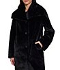 Sam Edelman Faux Fur Teddy Wing Collar Single Breasted Trench Coat - Image 5