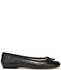 Color:Black - Image 2 - Felicia Leather Bow Detail Ballet Flats