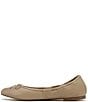 Color:Classic Nude - Image 5 - Felicia Leather Bow Detail Ballet Flats