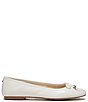 Color:Bright White - Image 2 - Felicia Luxe Leather Bow Detail Ballet Flats
