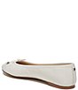 Color:Bright White - Image 4 - Felicia Luxe Leather Bow Detail Ballet Flats