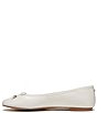 Color:Bright White - Image 5 - Felicia Luxe Leather Bow Detail Ballet Flats