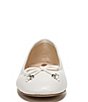 Color:Bright White - Image 6 - Felicia Luxe Leather Bow Detail Ballet Flats