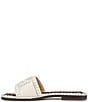 Color:Ivory - Image 5 - Fitz Leather and Beaded Double E Flat Slide Sandals