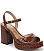 Sam Edelman Fleur Crocodile Embossed Patent Leather Ankle Strap Platform Dress Sandals - Image 1