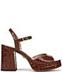 Sam Edelman Fleur Crocodile Embossed Patent Leather Ankle Strap Platform Dress Sandals - Image 2