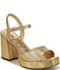 Sam Edelman Fleur Striped Metallic Leather Ankle Strap Platform Dress Sandals - Image 1