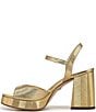 Sam Edelman Fleur Striped Metallic Leather Ankle Strap Platform Dress Sandals - Image 5