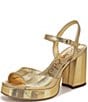 Sam Edelman Fleur Striped Metallic Leather Ankle Strap Platform Dress Sandals - Image 6