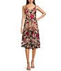 Color:Blush Multi - Image 1 - Floral Embroidered V-Neck Sleeveless Midi A-Line Dress