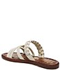 Color:Modern Ivory - Image 4 - Gavin Braided Strappy Leather Flat Slide Sandals