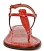 Color:Terra Orange - Image 6 - Gigi Crocodile Embossed Flat T-Strap Thong Sandals