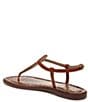 Color:Kona Brown - Image 4 - Gigi Leather T-Strap Flat Thong Sandals