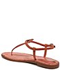 Color:Terracotta Pink - Image 4 - Gigi Signet Leather T-Strap Flat Sandals