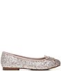 Color:Champagne - Image 2 - Girls' Felicia Mini Glitter Bow Detail Ballet Flats (Toddler)