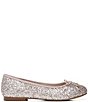 Color:Champagne - Image 2 - Girls' Felicia Mini Glitter Bow Detail Ballet Flats (Youth)