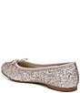 Color:Champagne - Image 4 - Girls' Felicia Mini Glitter Bow Detail Ballet Flats (Youth)