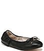 Color:Black - Image 1 - Girls' Felicia Mini Leather Bow Detail Ballet Flats (Toddler)