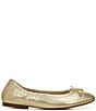 Color:Gold Leaf - Image 2 - Girls' Felicia Mini Leather Bow Detail Ballet Flats (Youth)