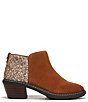 Color:Frontier Brown/Jute - Image 2 - Girls' Pryce Suede Glitter Booties (Toddler)