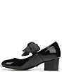Color:Black - Image 5 - Girls' Teddy Patent Covered Bow Heels (Youth)