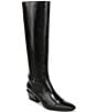 Sam Edelman Haisley Leather Buckle Strap Snip Toe Tall Boots - Image 1
