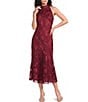 Sam Edelman Halter Embroidered Sleeveless Midi Dress - Image 1