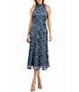 Sam Edelman Halter Embroidered Sleeveless Midi Dress - Image 3