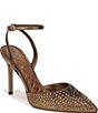 Sam Edelman Hana Metallic Rhinestone Studded Ankle Strap Dress Pumps - Image 1