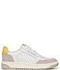 Color:White/Sunflower - Image 2 - Harper Leather and Suede Low-Top Retro Skater Sneakers