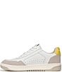 Color:White/Sunflower - Image 5 - Harper Leather and Suede Low-Top Retro Skater Sneakers