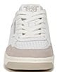 Color:White/Sunflower - Image 6 - Harper Leather and Suede Low-Top Retro Skater Sneakers