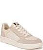 Color:Almond/Limestone/Linen - Image 1 - Harper Leather Suede and Fabric Low-Top Retro Skater Sneakers