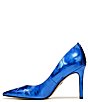 Color:Royal Blue - Image 5 - Hazel Liquid Metallic Pointed Toe Pumps