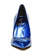Color:Royal Blue - Image 6 - Hazel Liquid Metallic Pointed Toe Pumps