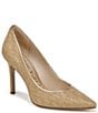 Sam Edelman Hazel Logo Raffia Pointed Toe Pumps, Color:Natural Multi - Image 1