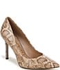 Sam Edelman Hazel Python Print Leather Pointed Toe Pumps - Image 1