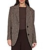 Sam Edelman Houndstooth Notch Collar Button Front Menswear Blazer Coat - Image 1