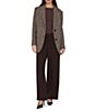 Sam Edelman Houndstooth Notch Collar Button Front Menswear Blazer Coat - Image 3