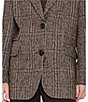 Sam Edelman Houndstooth Notch Collar Button Front Menswear Blazer Coat - Image 6