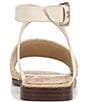Color:Modern Ivory/Dark Natural - Image 3 - Ilsie Raffia and Leather Logo Embossed Ankle Strap Wrap Sandals