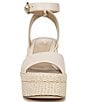 Color:Modern Ivory - Image 6 - Immie Leather Ankle Strap Raffia Platform Sandals