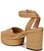 Color:Sand Dune - Image 4 - Immie Suede Ankle Strap Raffia Platform Dress Sandals