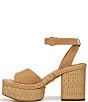Color:Sand Dune - Image 5 - Immie Suede Ankle Strap Raffia Platform Dress Sandals