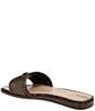 Color:Pinto Brown - Image 4 - Irina Leather and Basket Weave Double E Square Toe Flat Slide Sandals